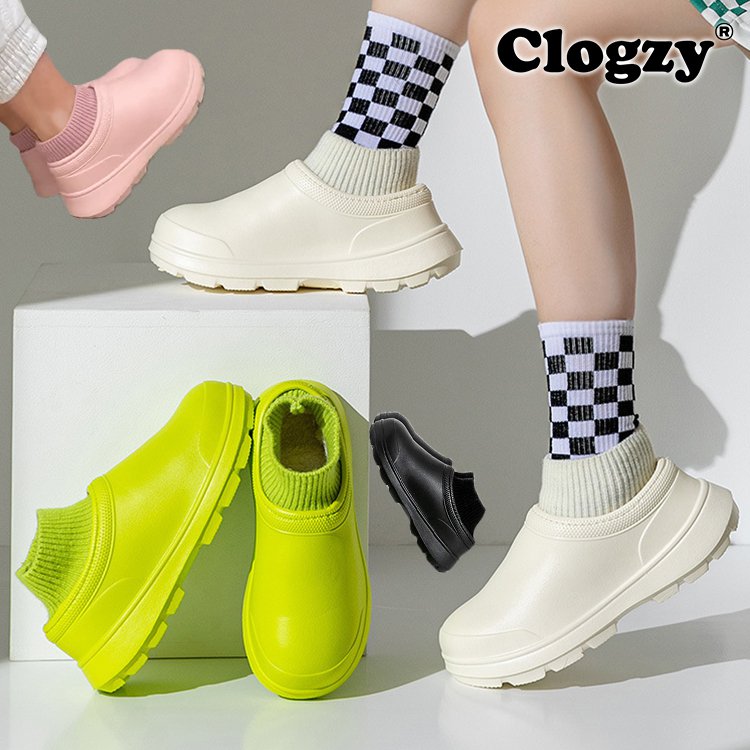 Non-slip and waterproof leather slippers with socks