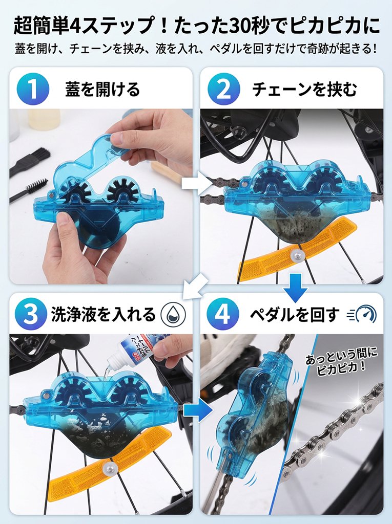【サカタ製作所】自転車チェーンオートクリーナー