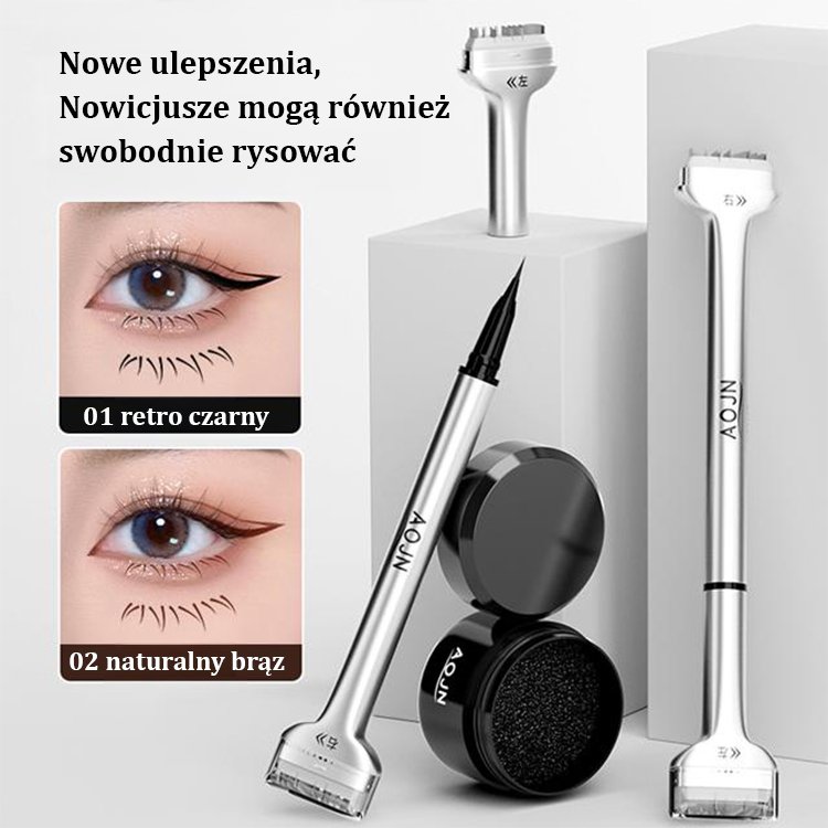 Wodoodporny i odporny na pot eyelash stamp i eyeliner w jednym