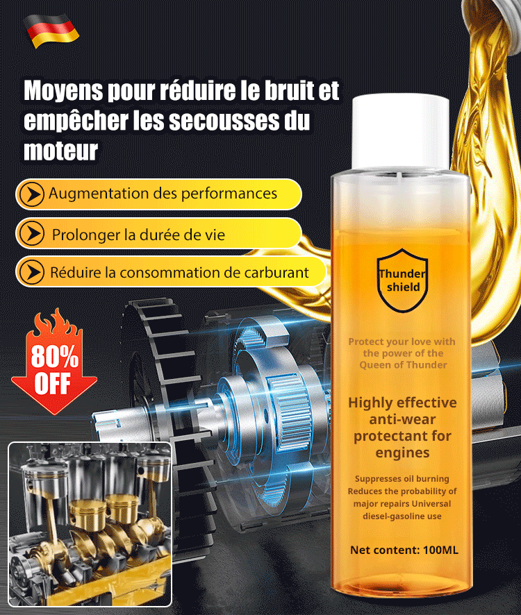 Agent protecteur anti-usure du moteur à haut rendement