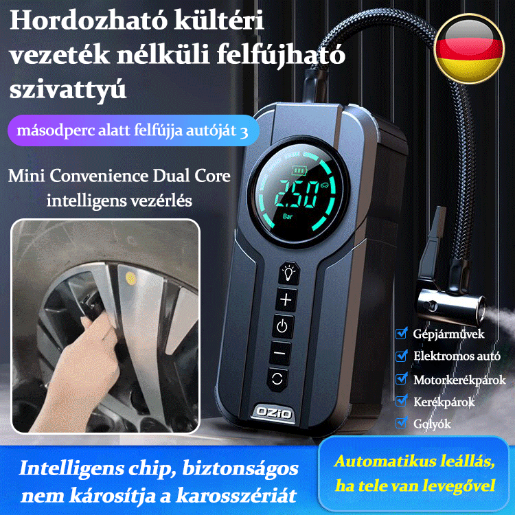 Hordozható kültéri vezeték nélküli felfújható szivattyú