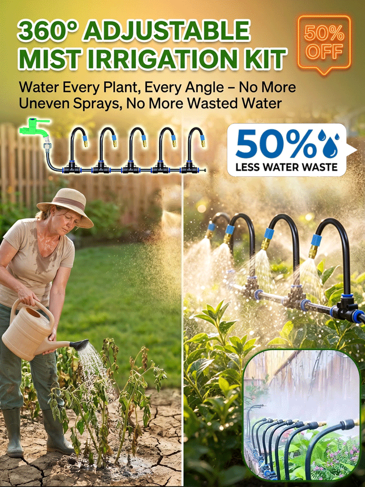 Copper nozzle adjustable-angle atomizing watering set
