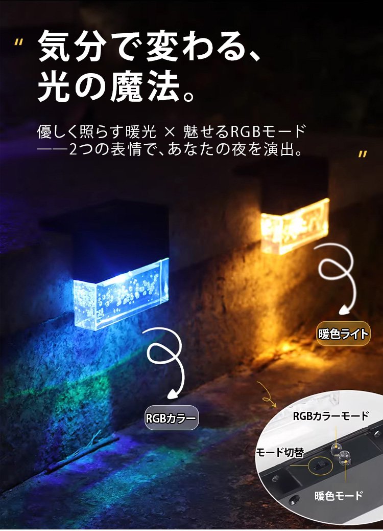 簡単取り付け可能な屋外用ソーラーライト