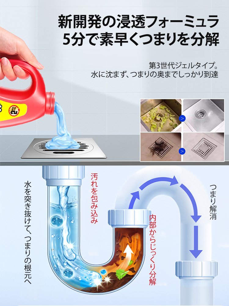 【3分でつまり解消】強力パイプクリーナー