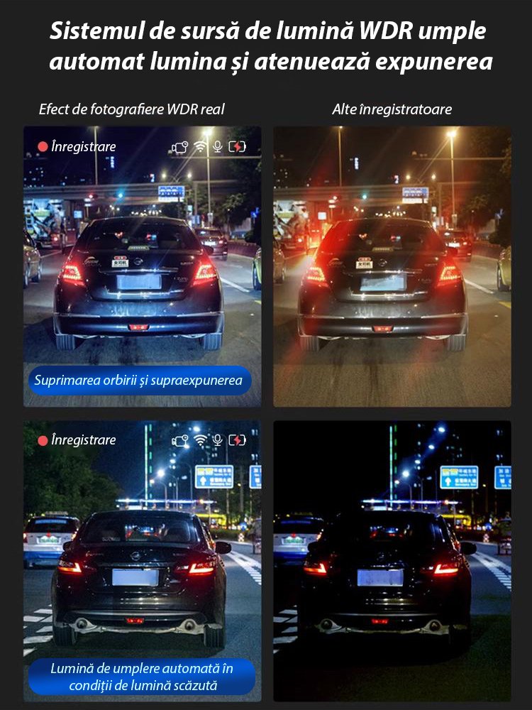Noua cameră de bord ultra HD cu înregistrare dublă față și spate