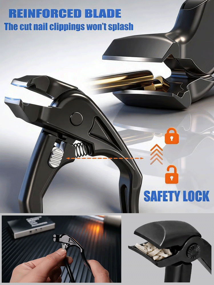 【Ergonomic Design】Stainless Steel Splash-Proof Nail Clippers
