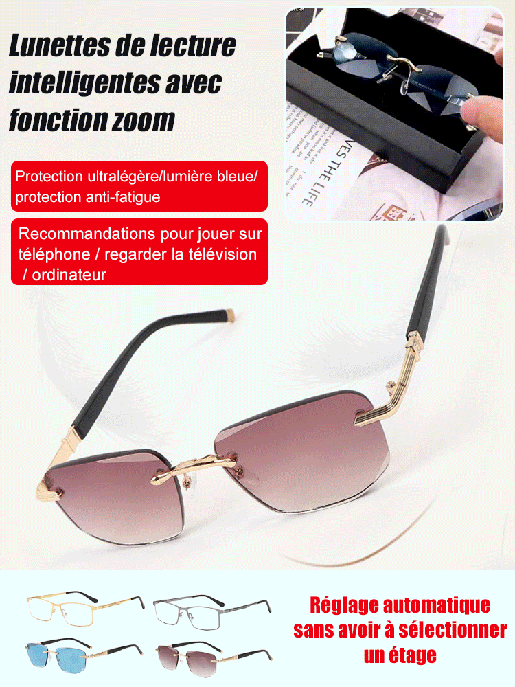 Lunettes de lecture intelligentes avec zoom