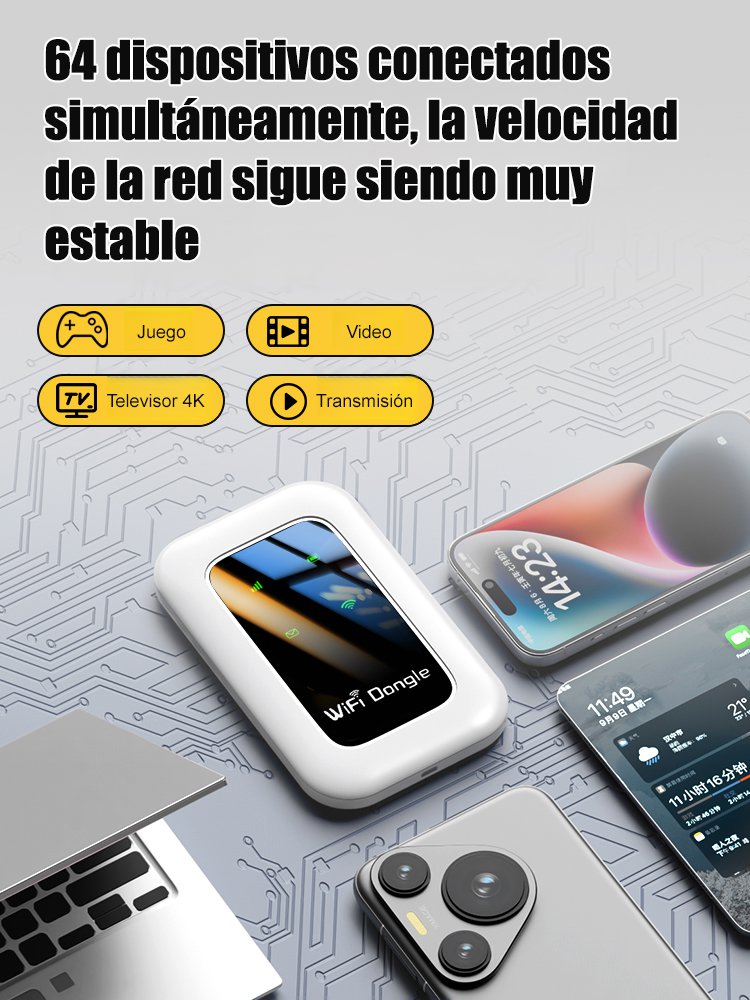 【Encender y usar, gratis de por vida】WiFi portátil universal