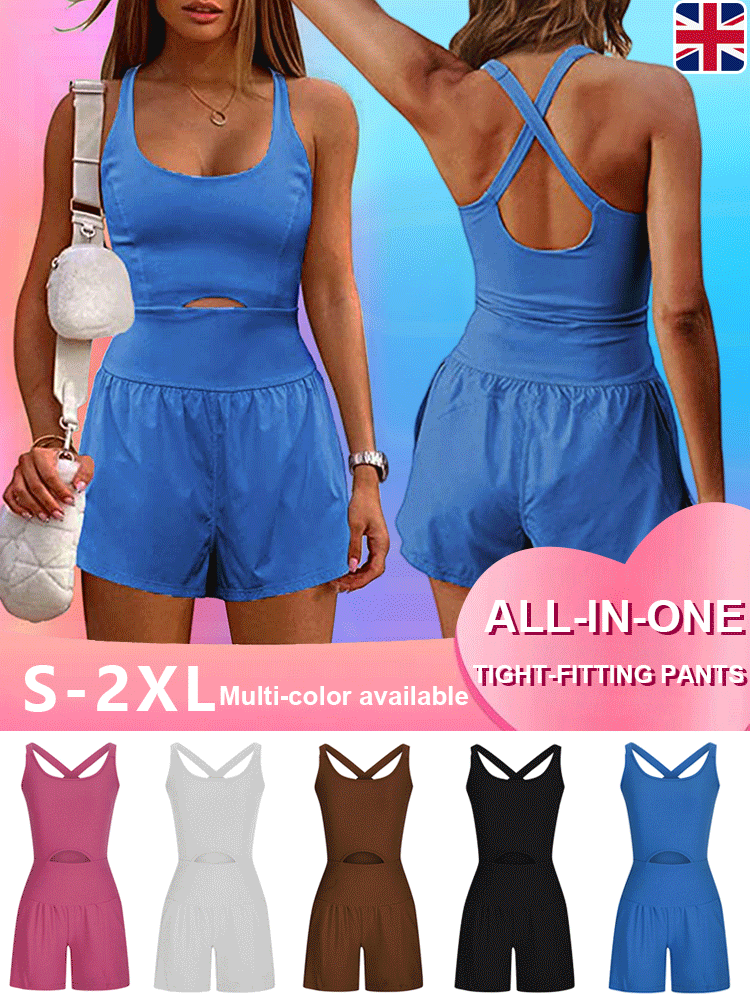 GK - Integrated Beauty Back Double Shoulder Tight jumpsuit