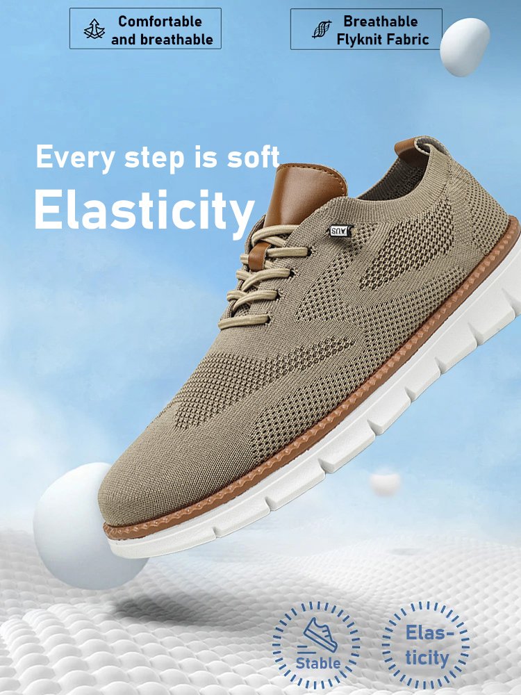 British style breathable flyknit mesh men's shoes