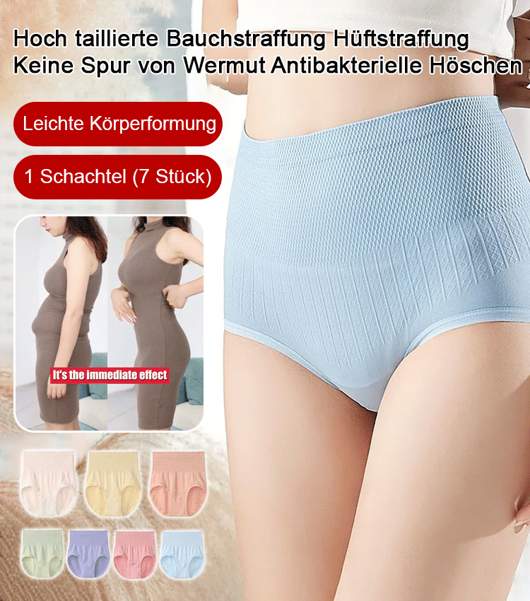 Hoch taillierte, bauchfreie und hüftstraffende nahtlose Beifuß-Höschen mit antibakterieller Wirkung