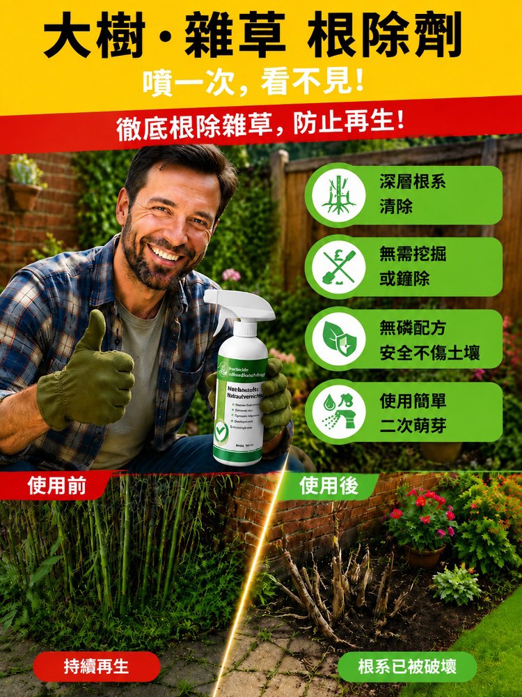 【連根滅】雜草雜竹抑制噴劑