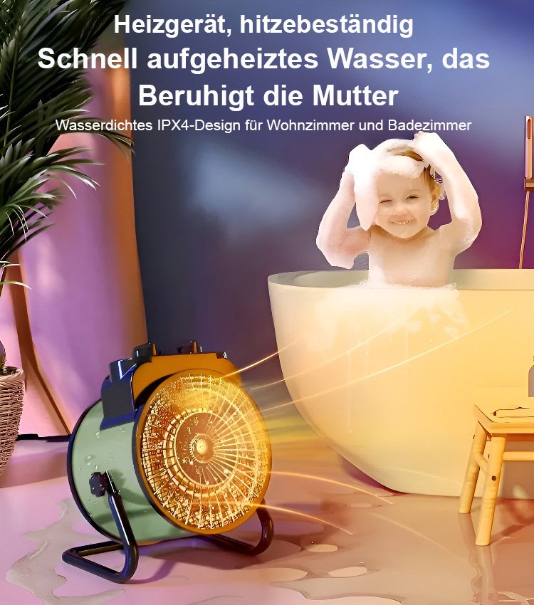 [Ein Grad Strom zum Heizen von 200 Quadratmetern] Heizlüfter mit 360°-Konvektion