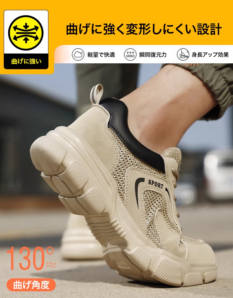 【軽量で通気性抜群】メンズ絶縁・踏み抜き防止安全靴