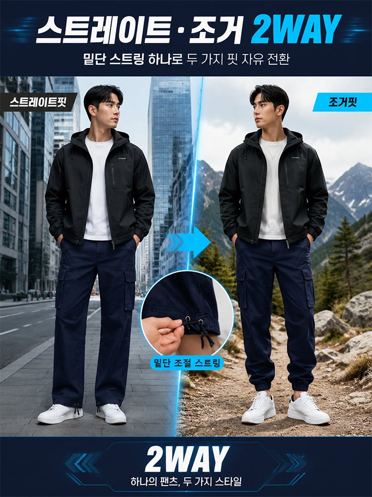 극강의 내구성 사방스판 남성 택티컬 카고팬츠 전술 팬츠