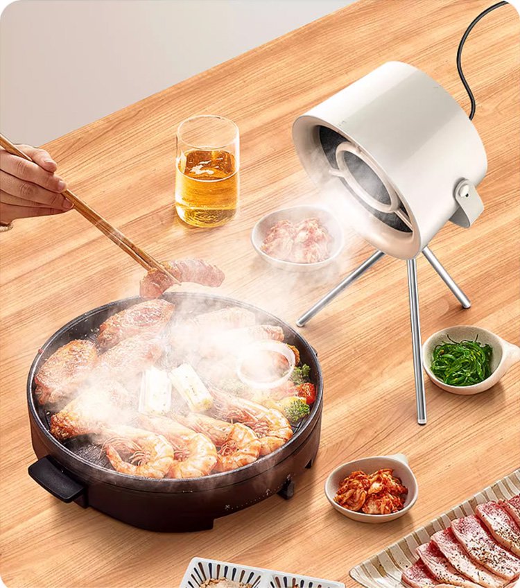 卓上レンジフードの使用シーン