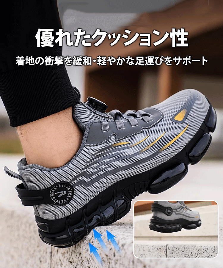 ノブ式耐衝撃・耐突刺安全作業靴