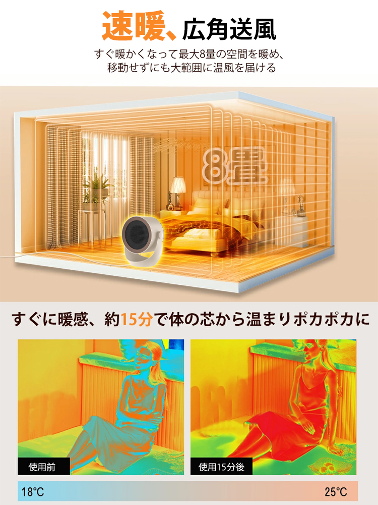 【3秒で瞬時に温まる】多機能速熱暖房エアコン✨驚異の省エネ技術！月々の電気代が20円未満！