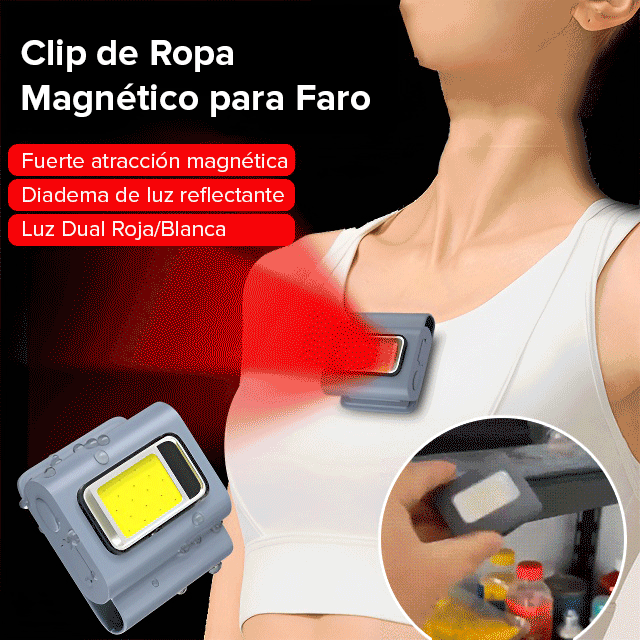 Linterna de cabeza con clip magnético multiusos