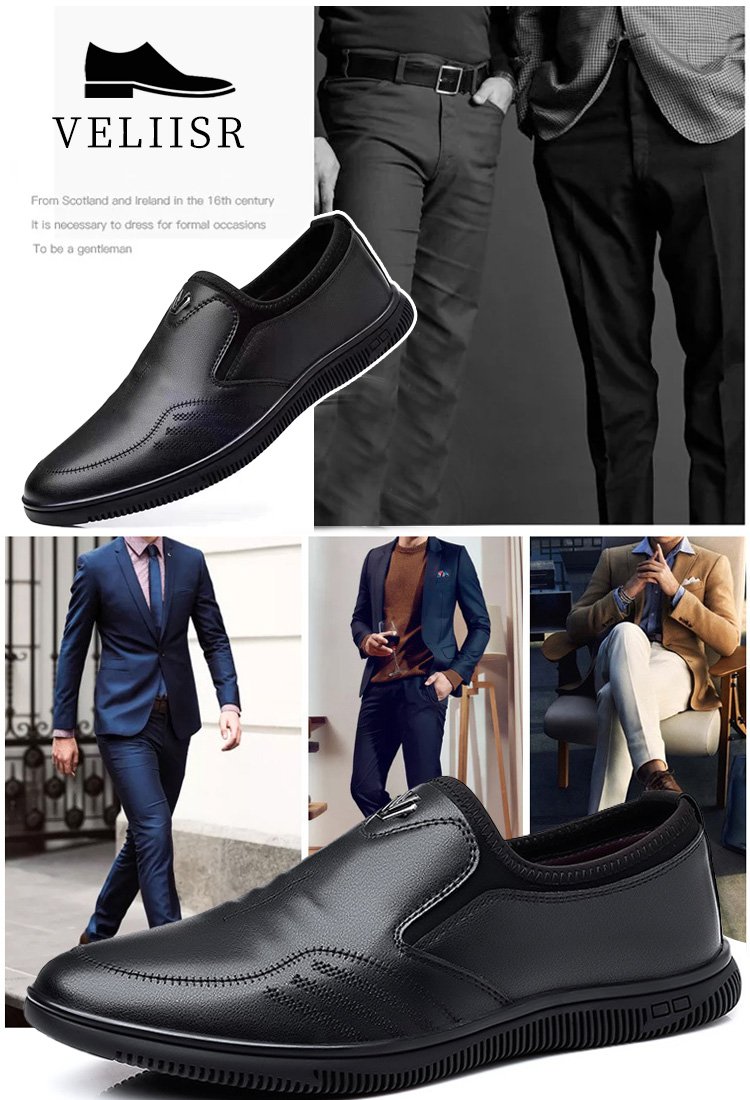 حذاء الجلد الإيطالي عالي الجودة الجيد التهوية ذو النعل الناعم 