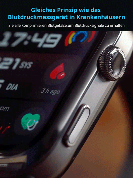 Nicht-invasiver Blutzucker-, EKG- und Blutdrucküberwachungs-Smartwatch.