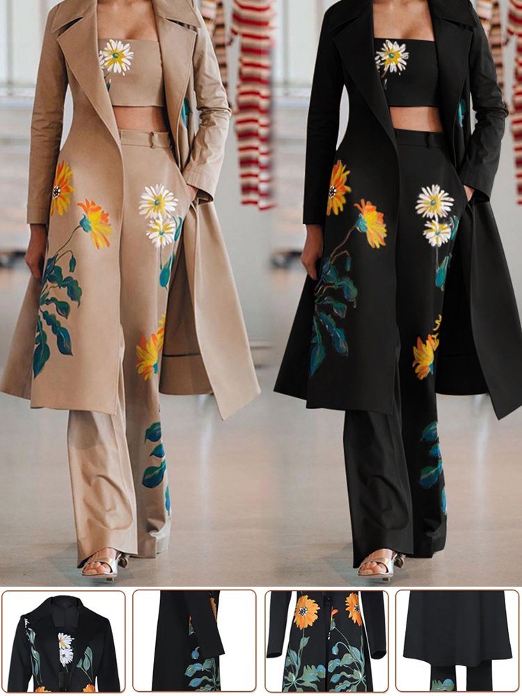 Long trench-coat imprimé