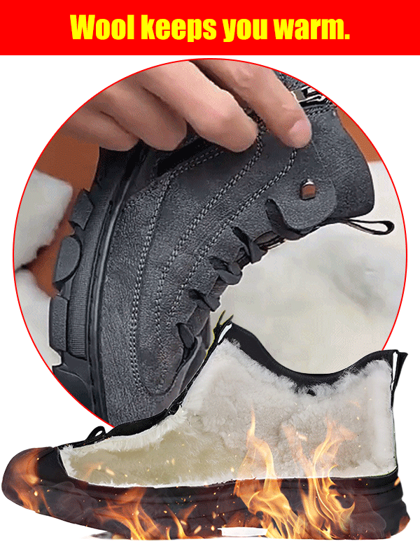 Men's velvet warm high -top shoes