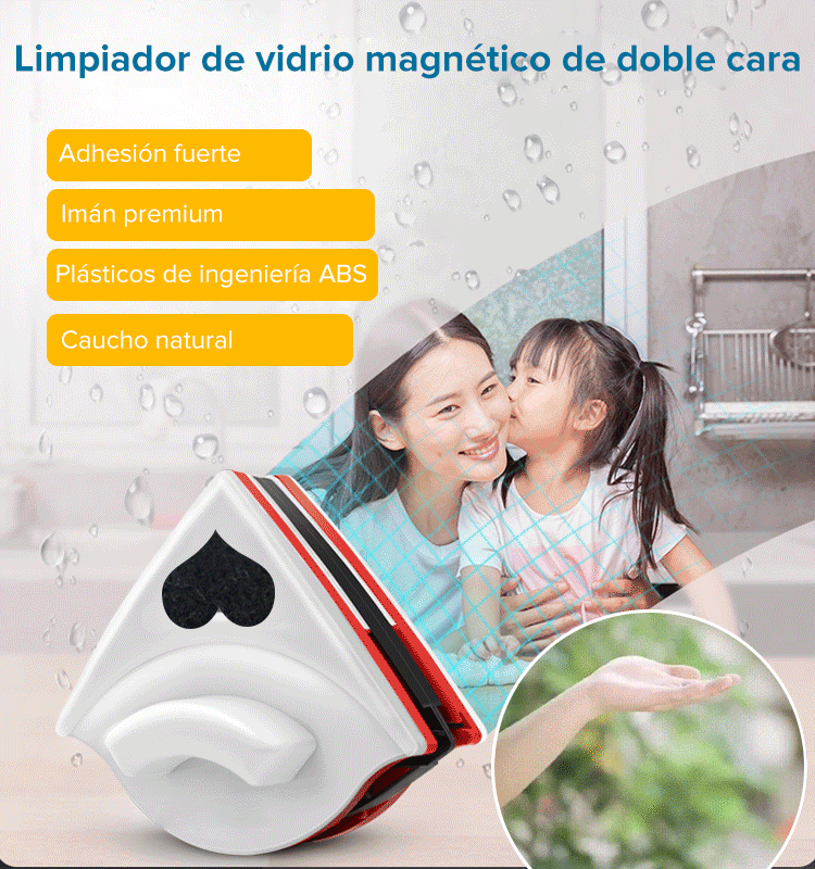 Limpiador de vidrio de doble cara que ahorra energía
