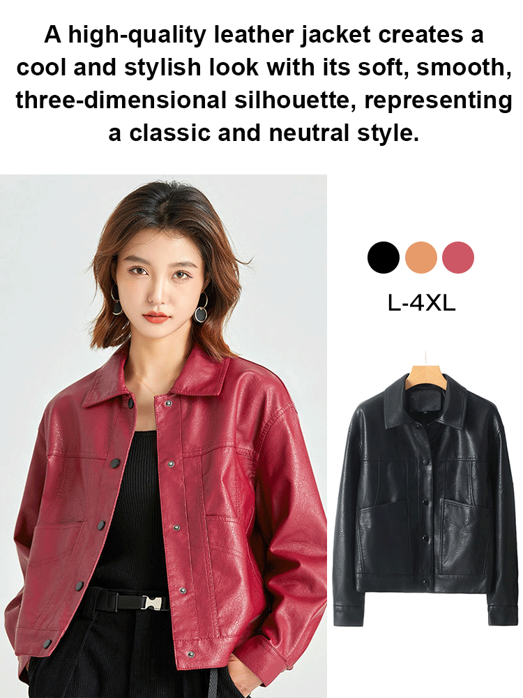 Women's leather short jacket