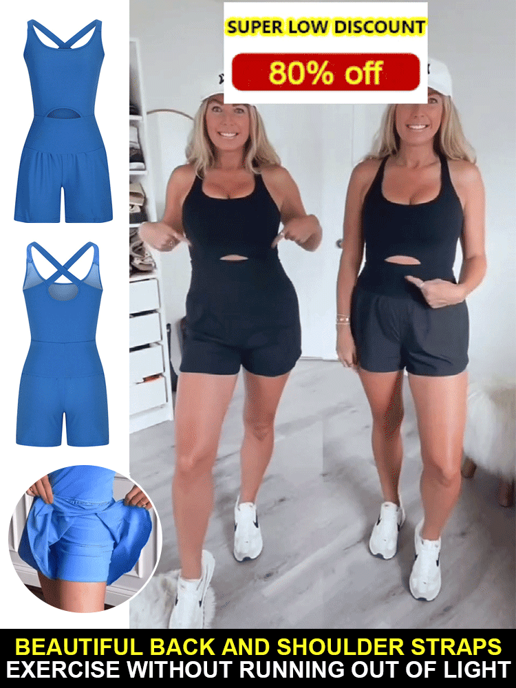 GK - Integrated Beauty Back Double Shoulder Tight jumpsuit