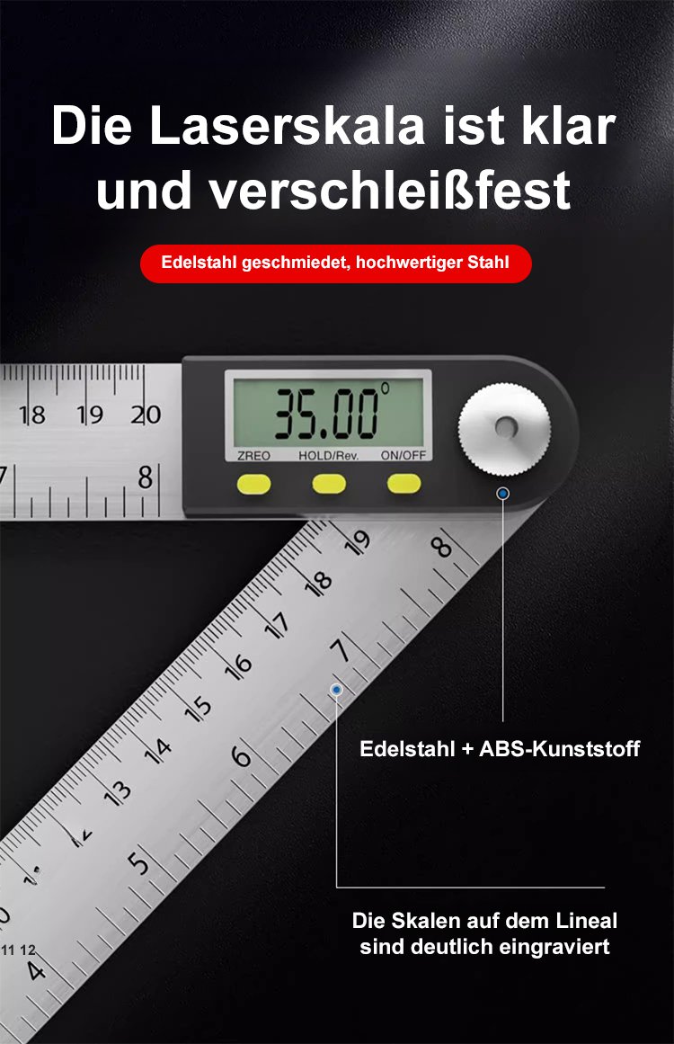 Exaktes Messen von Winkeln mit digitalem Lineal