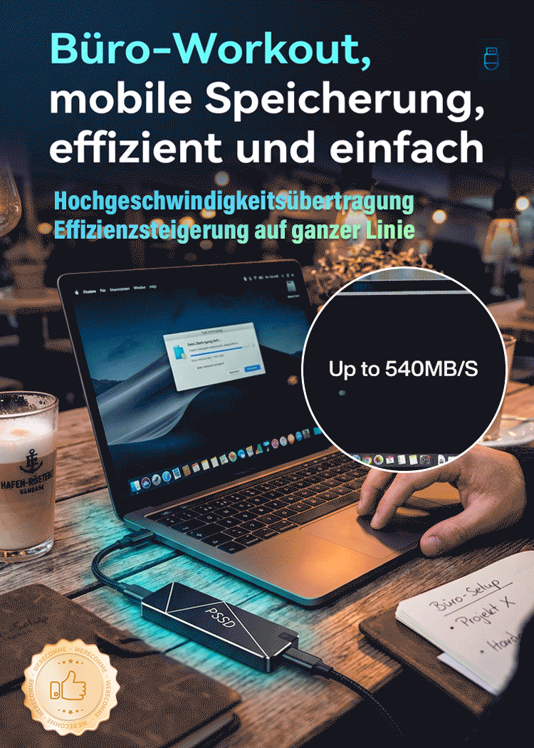 Schnelle und stabile tragbare Mini-Festplatte mit hoher Kapazität