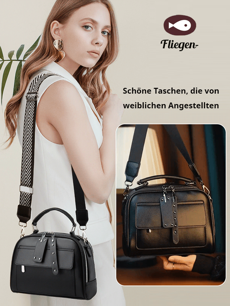 Umhängetasche aus Leder mit großem Fassungsvermögen