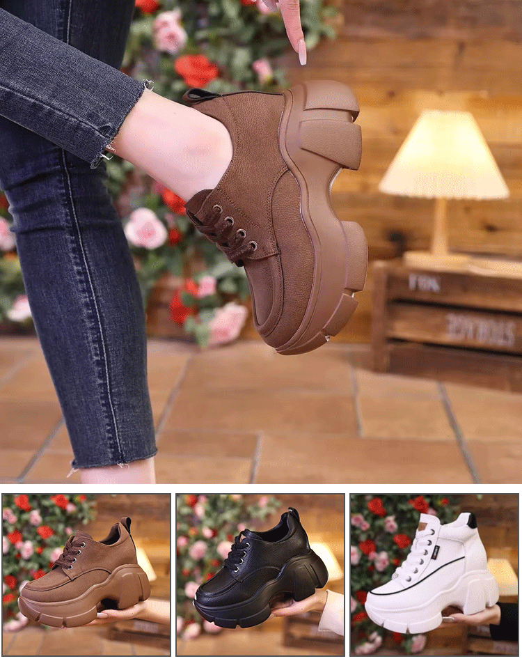 Freizeitschuhe im britischen Stil mit dicker Sohle