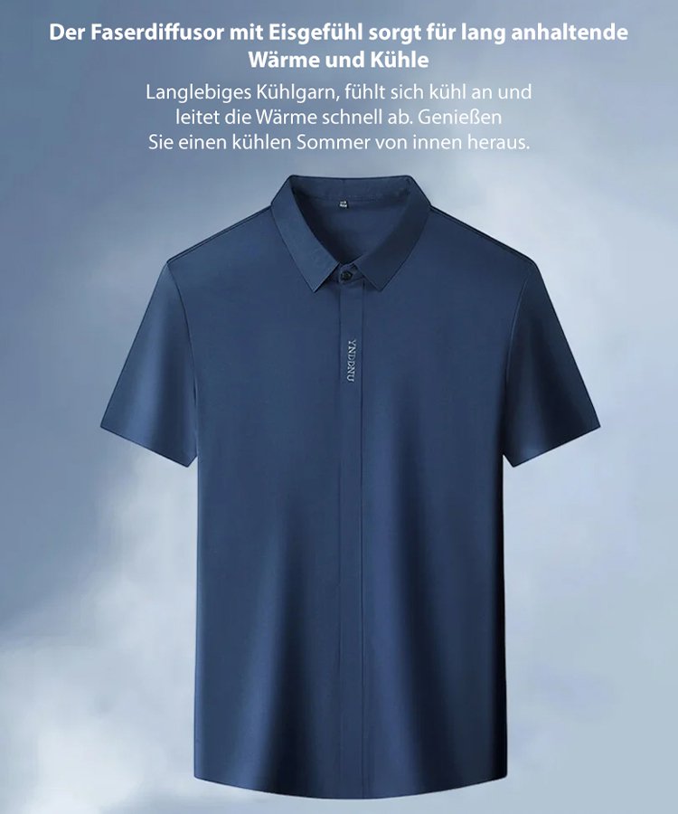 Herren Premium Ice Silk Kurzarmhemd