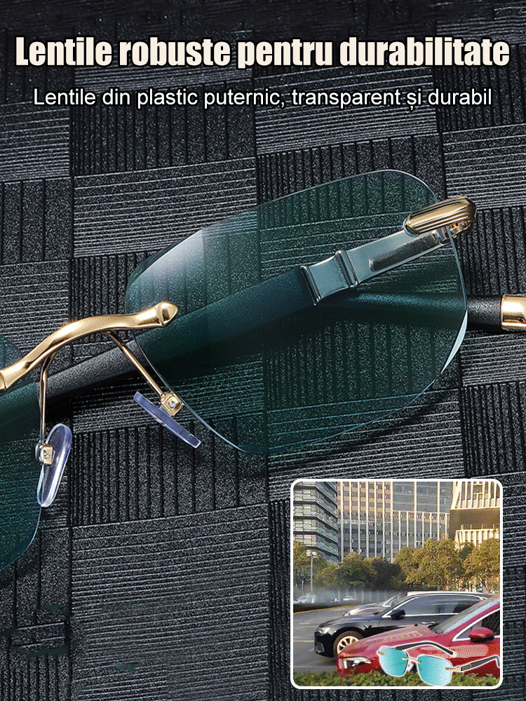 Ochelari de citit la modă fără ramă de diamant