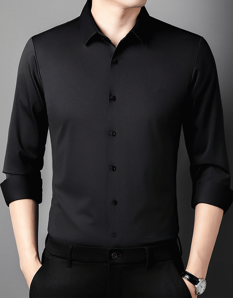 メンズ裏起毛長袖シャツ無地アイロン不要