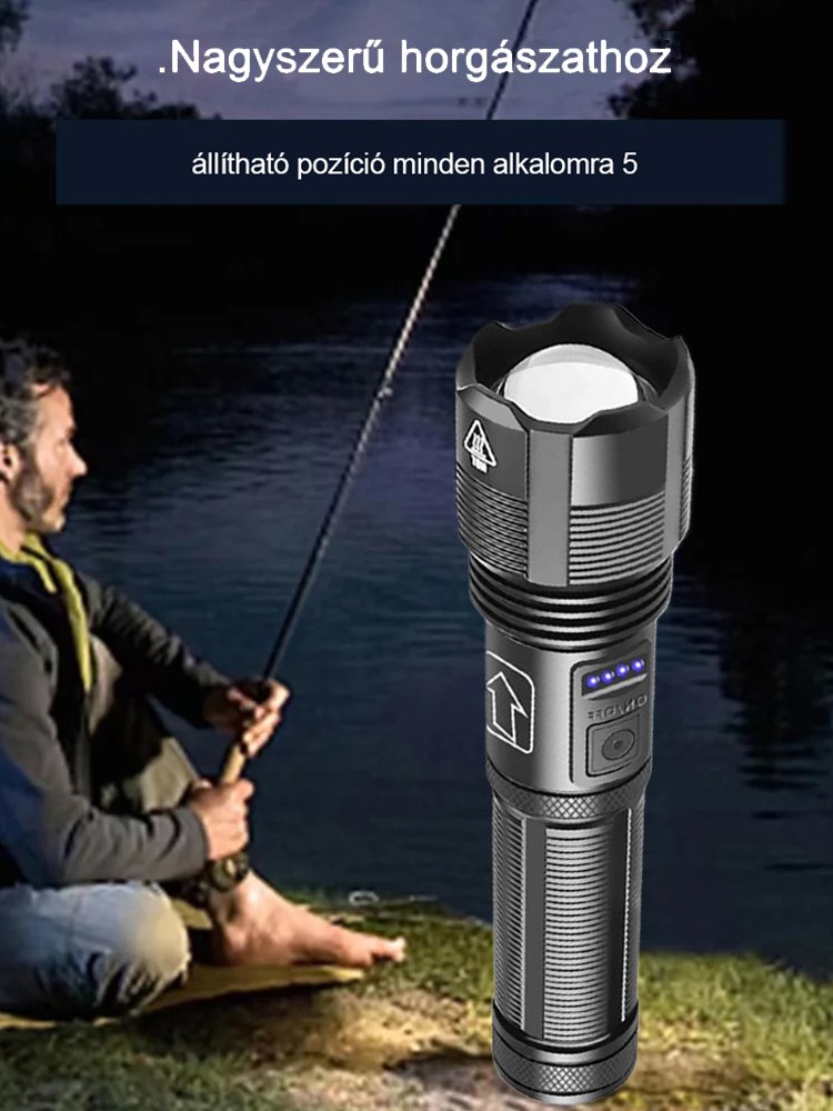 Fókuszálható lámpa elemtartóval