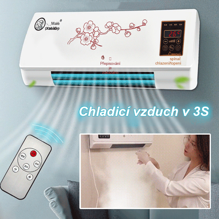 Domácí nástěnná klimatizace s funkcí chlazení a vytápění.