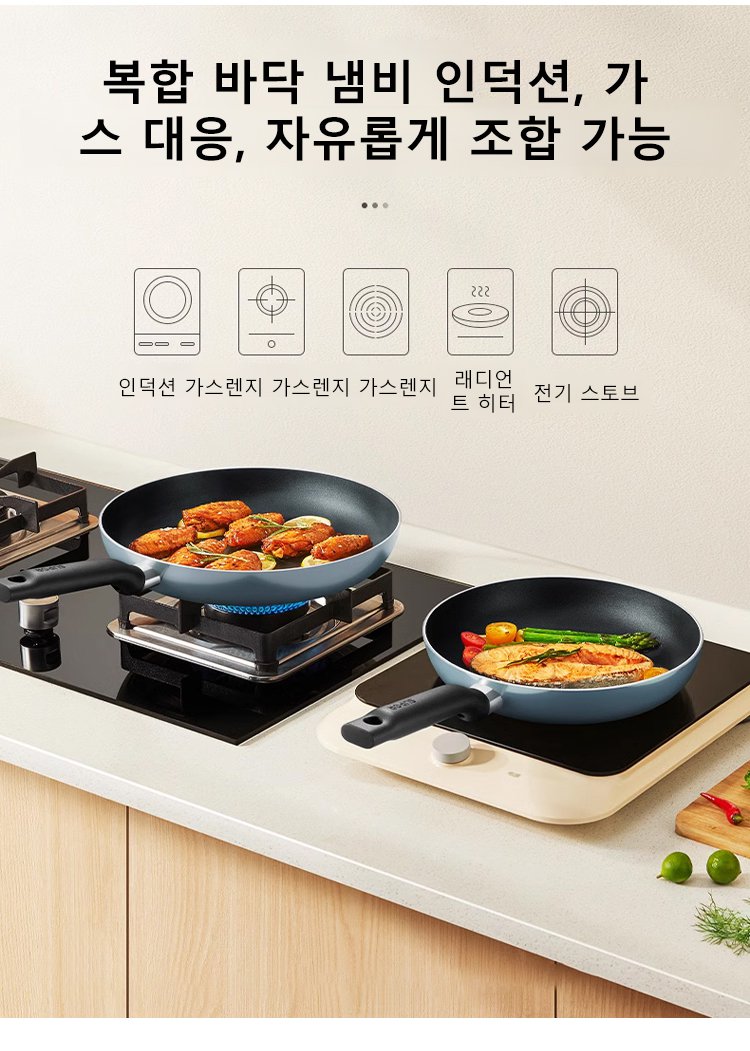 간편하게 세척 가능한 블루 다이아몬드 논스틱 팬