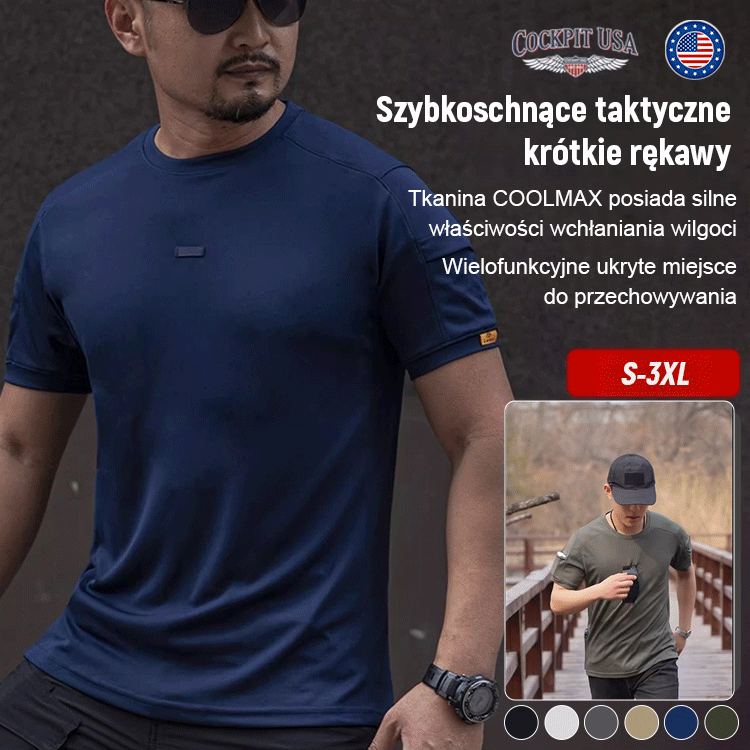 Taktyczny krótki rękaw CoolMax Quick Dry