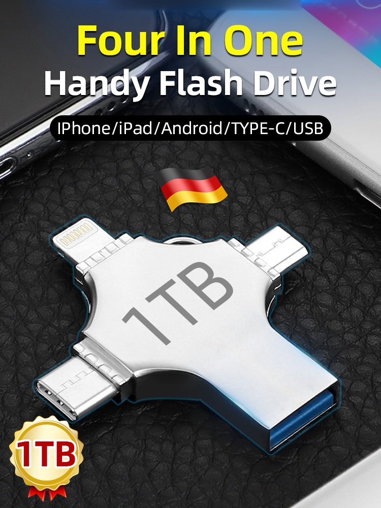 4-in-1 Cell Phone USB Flash Drive - 1TB