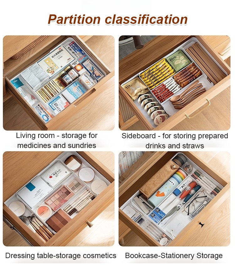 Expandable drawer dividers for office supplies