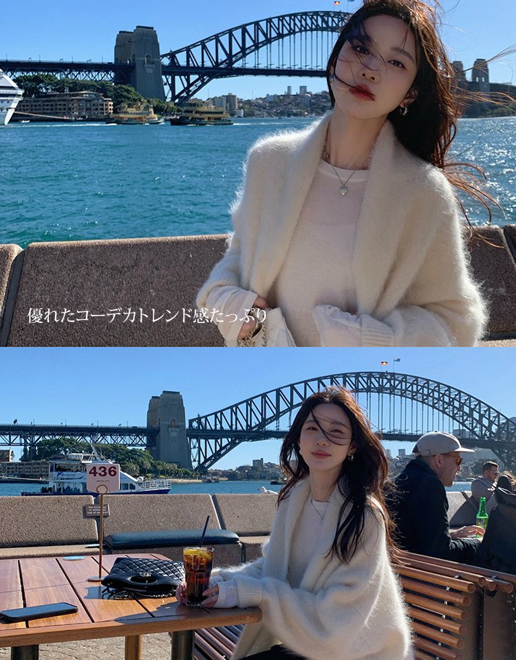 抜け感のあるロング丈ミンクファーコート