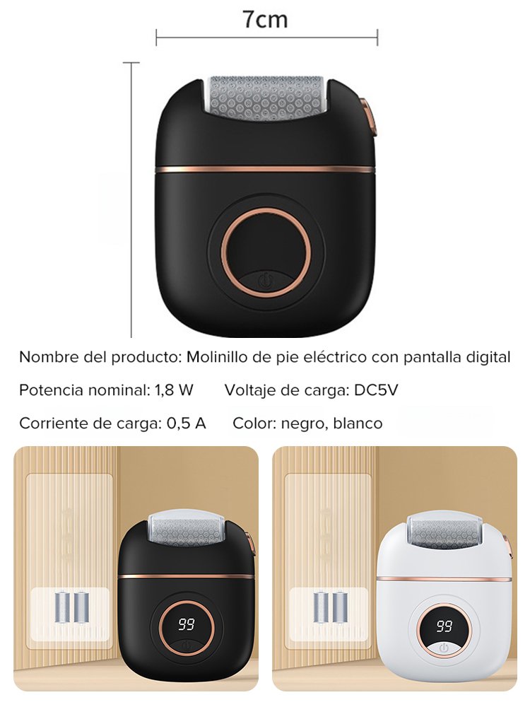 【Elimina la piel muerta en segundos】 Nuevo molinillo de pies eléctrico con pantalla digital