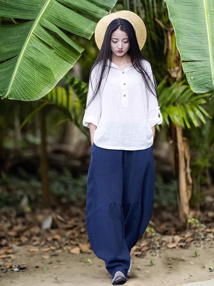 コットンリネンバルーンパンツ【男女兼用】