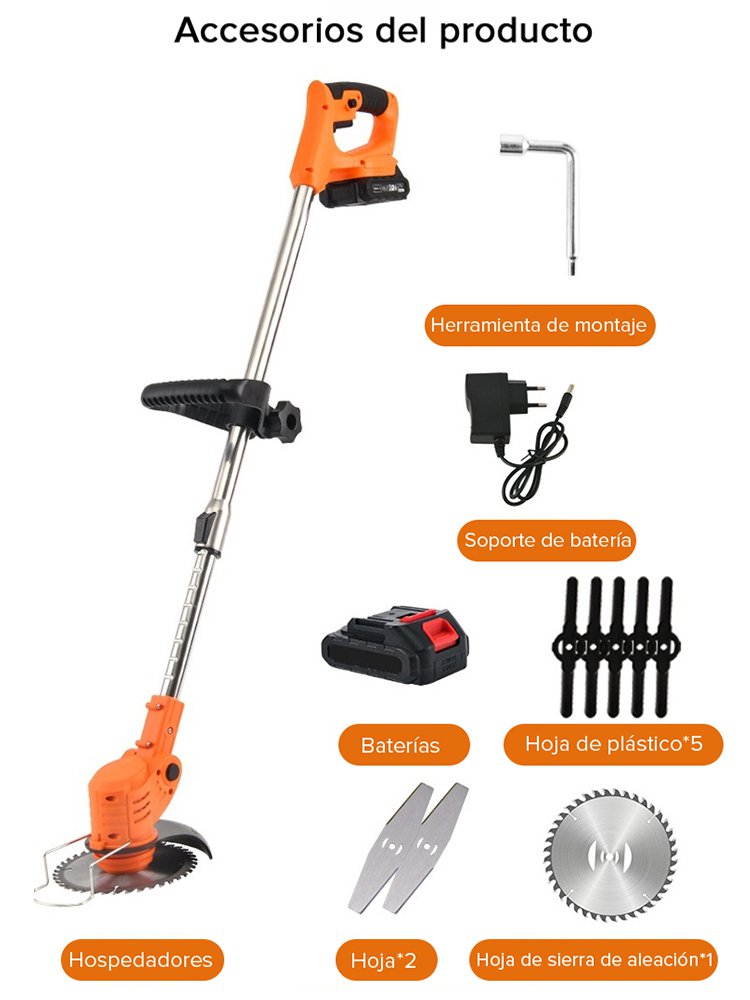 【Garantía de 10 años】Cortacésped de jardín ligero con batería de litio