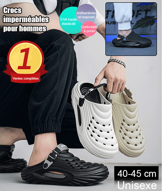 【Augmentez de 5 cm, soutenez la voûte plantaire】Chaussures à trous pour hommes à double usage-FBA