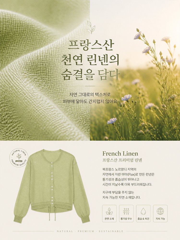 여성용 린넨 혼방 가디건