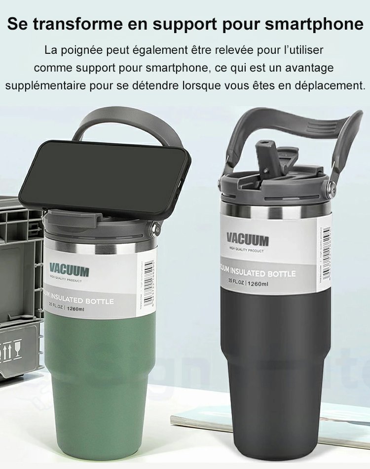 【Grande Capacité】Gobelet Isotherme pour Chaud et Froid